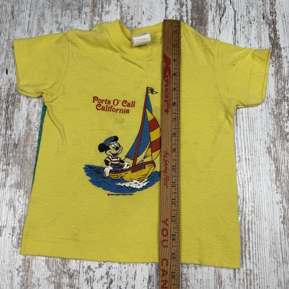 Vintage 1970s Walt Disney Productions Mickey Mouse AOP Kids Tee Shirt Lot Sz 6-8 - Picture 14 of 16
